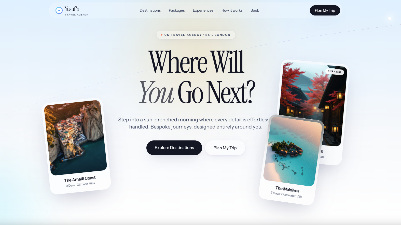 YUSUF'S website preview